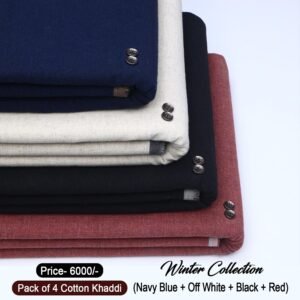 PACK OF 4 (Navy Blue+Off White+Black+Red) BK-213