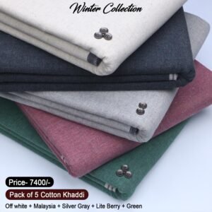 PACK OF 5 (Off White+Maliyshia+Silver Gray+Lite Berry+Green) BK-217